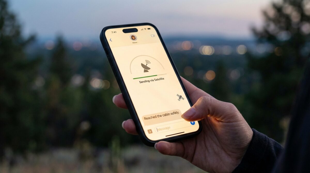 iPhone satellite messaging.